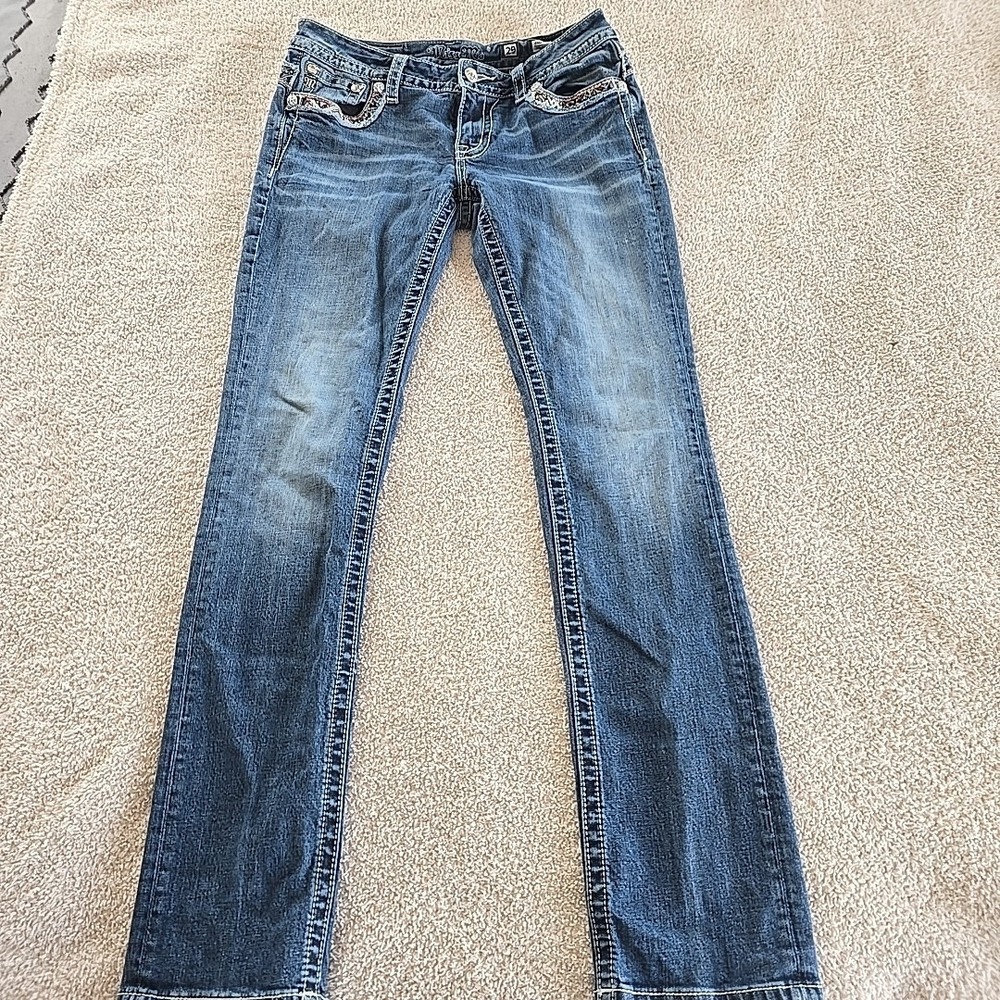 Miss Me Jeans Signature Straight Denim Jeans Women's Size 29 Festival Rodeo